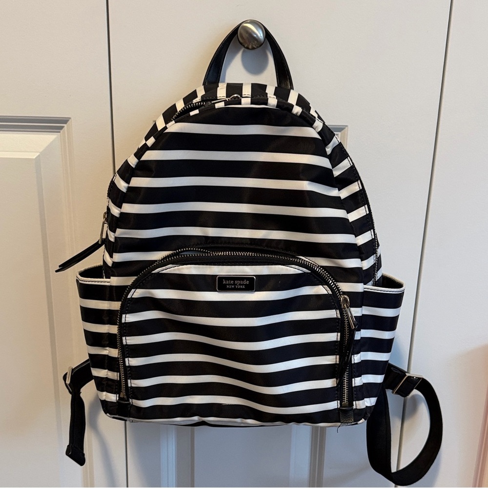Kate Spade Dawn Sailing Stripe Large Nylon Backpack